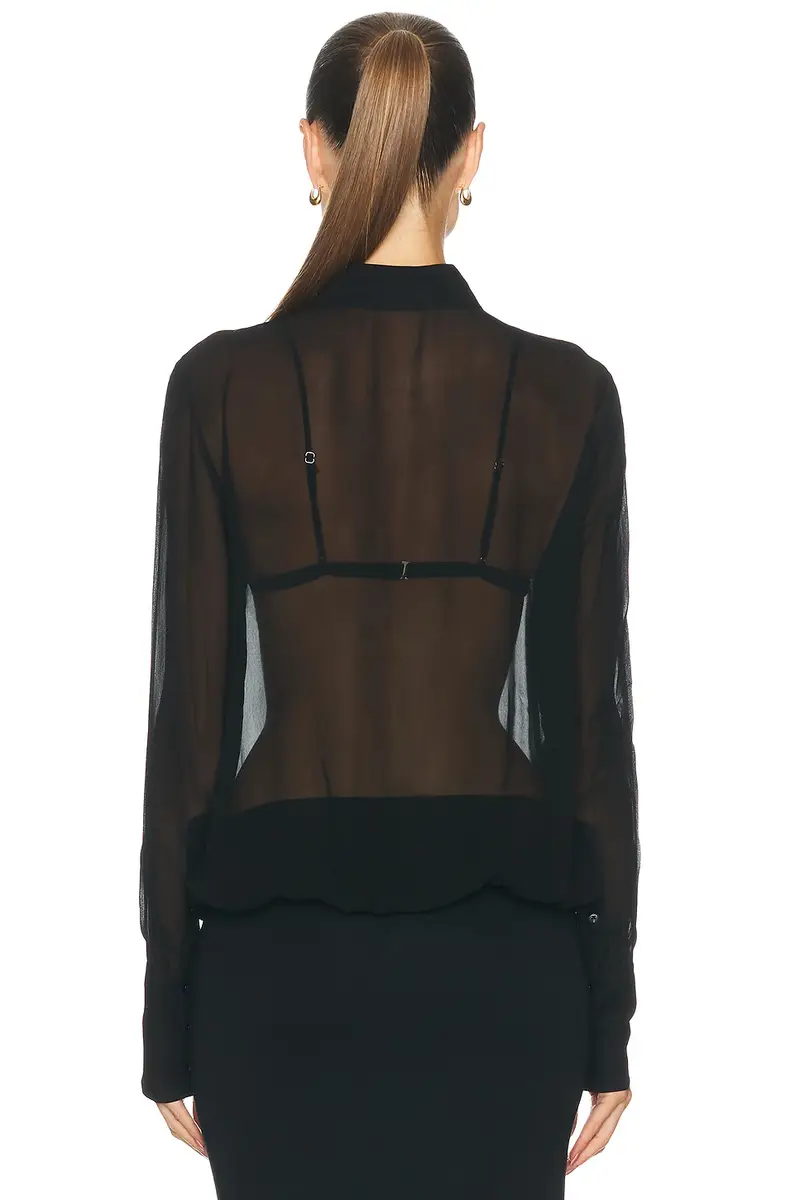 ÉTERNE Vivi Viscose Georgette Blouse | Thumbnail 3 ÉTERNE Vivi Viscose Georgette Blouse | Thumbnail 3