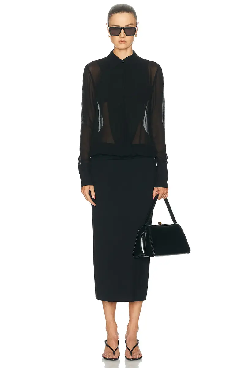 ÉTERNE Vivi Viscose Georgette Blouse | Thumbnail 4 ÉTERNE Vivi Viscose Georgette Blouse | Thumbnail 4
