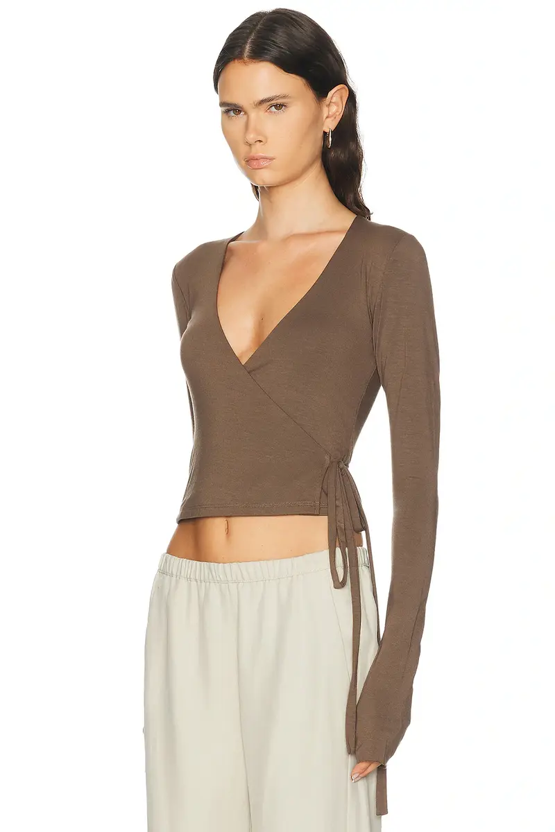 ÉTERNE Soft Jersey Wrap Top | Thumbnail 2 ÉTERNE Soft Jersey Wrap Top | Thumbnail 2