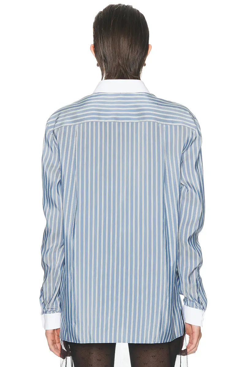 Tom Ford Business-Stripe Silk Boyfriend Shirt | Thumbnail 3