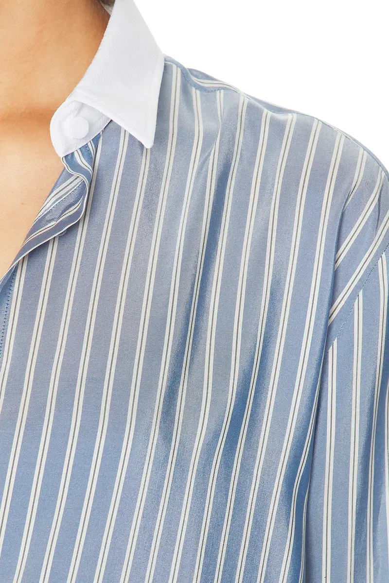 Tom Ford Business-Stripe Silk Boyfriend Shirt | Thumbnail 5