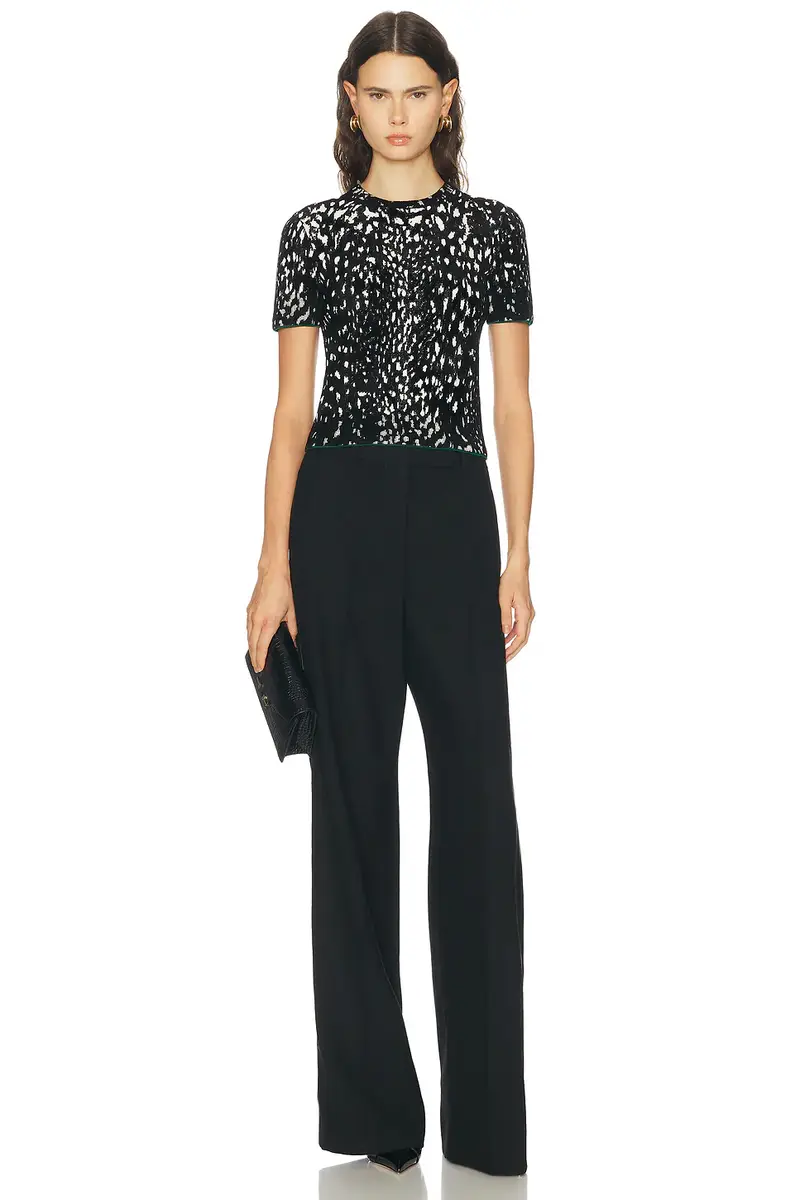 Tom Ford Lynx Jacquard Velvet Crewneck T-Shirt | Thumbnail 4 Tom Ford Lynx Jacquard Velvet Crewneck T-Shirt | Thumbnail 4