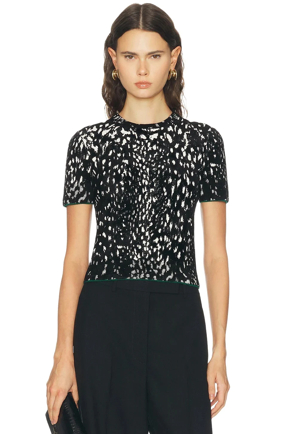 Tom Ford Lynx Jacquard Velvet Crewneck T-Shirt