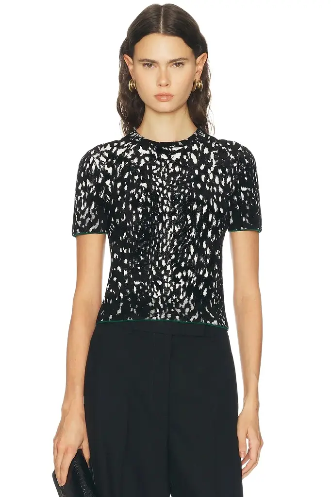 Tom Ford Lynx Jacquard Velvet Crewneck T-Shirt