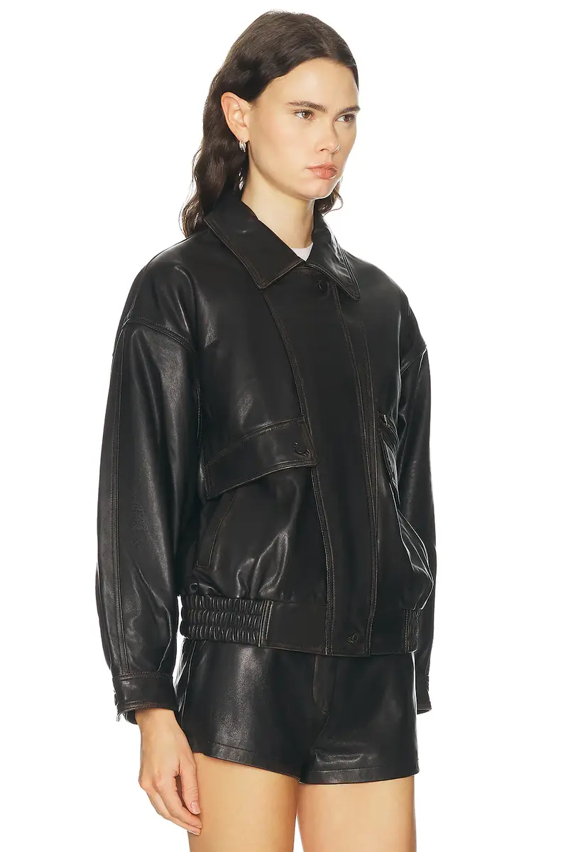 Aexae Leather Distressed Moto Jacket | Thumbnail 3 Aexae Leather Distressed Moto Jacket | Thumbnail 3