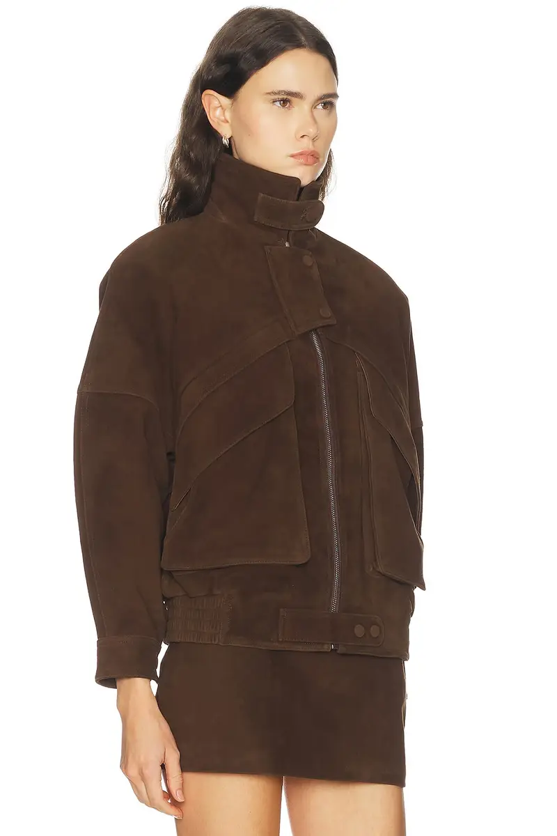 Aexae Lamb Leather Suede Aviator Jacket | Thumbnail 3
