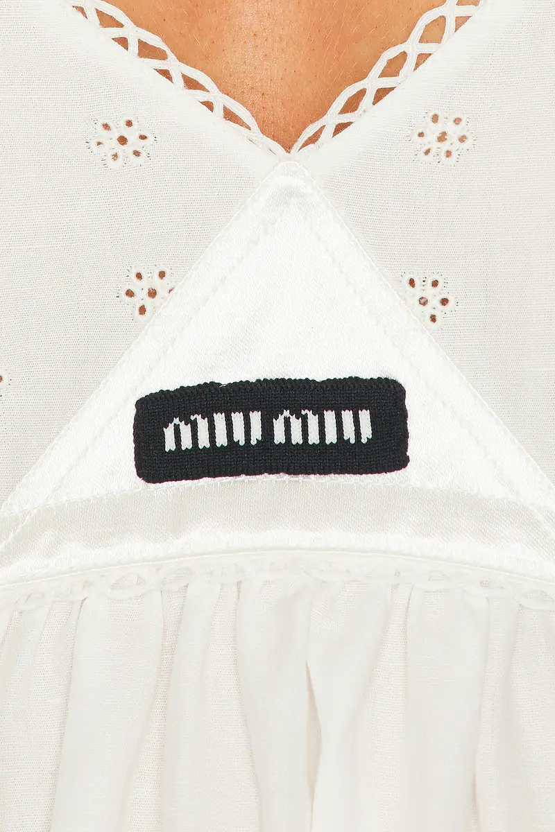 Miu Miu Pop Sangallo Pop Fiammato Dress | Thumbnail 4 Miu Miu Pop Sangallo Pop Fiammato Dress | Thumbnail 4