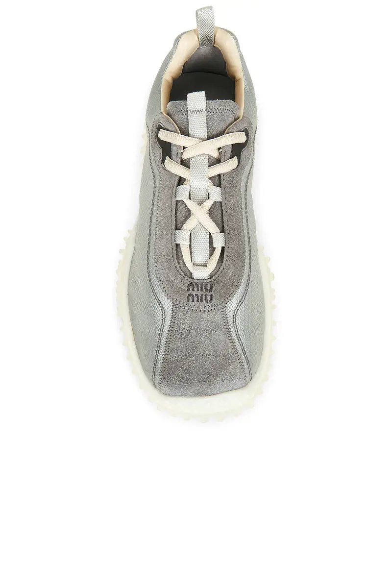 Miu Miu Nylon Tech Scamosciato Bubble Sneaker | Thumbnail 4 Miu Miu Nylon Tech Scamosciato Bubble Sneaker | Thumbnail 4