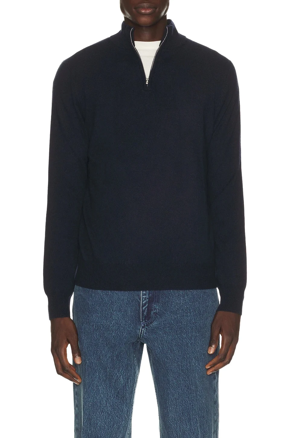 Soft Goat Half Zip Sweater