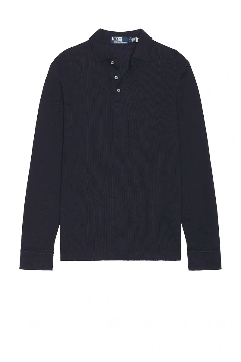 Polo Ralph Lauren Long Sleeve Textured Waflle Henly Polo | Thumbnail 4 Polo Ralph Lauren Long Sleeve Textured Waflle Henly Polo | Thumbnail 4