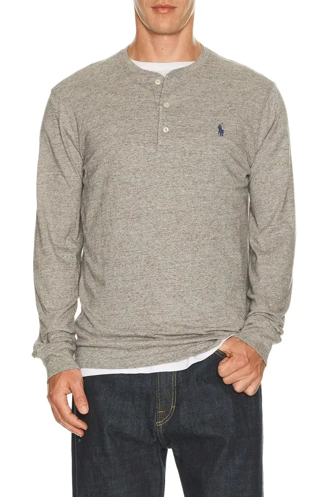 Long Sleeve Slub Jersey Henley T-Shirt Long Sleeve Slub Jersey Henley T-Shirt