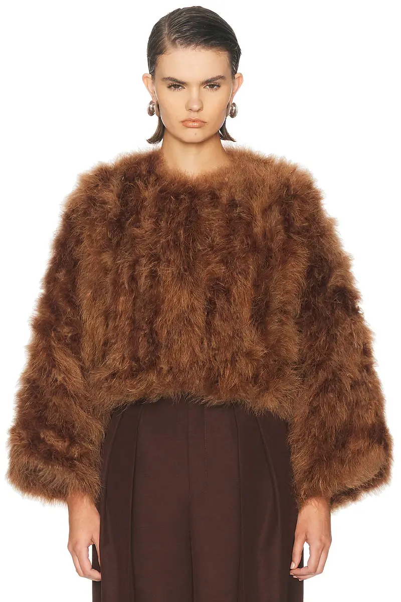 Yves Salomon Feather Cape | Thumbnail 2 Yves Salomon Feather Cape | Thumbnail 2