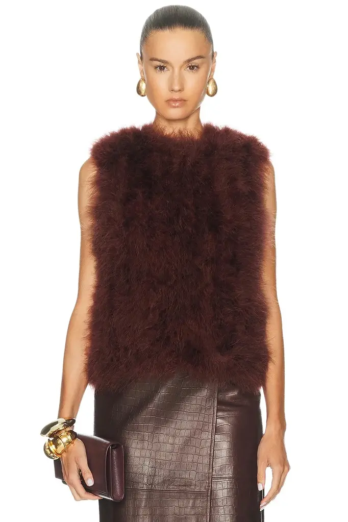 Yves Salomon Feather Vest