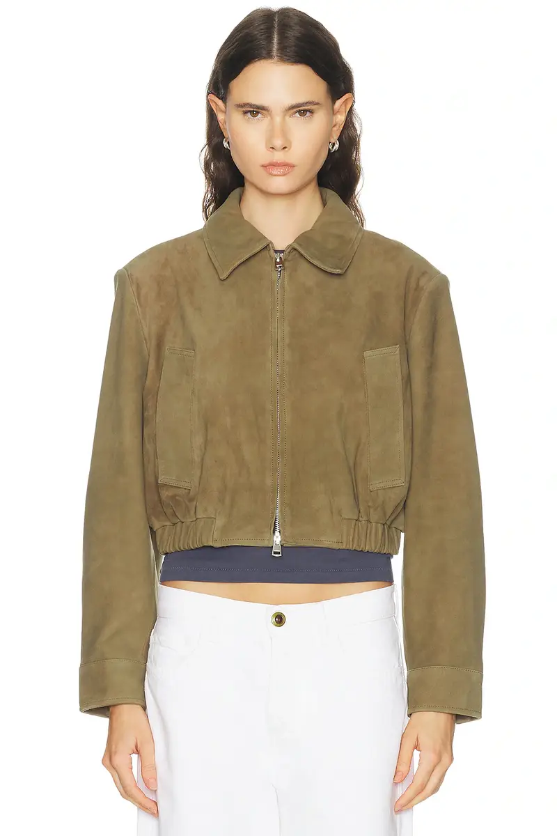 AGOLDE Nahla Cropped Suede Jacket | Thumbnail 2