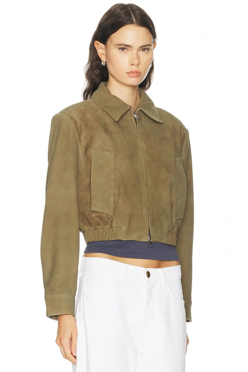 AGOLDE Nahla Cropped Suede Jacket | Thumbnail 3