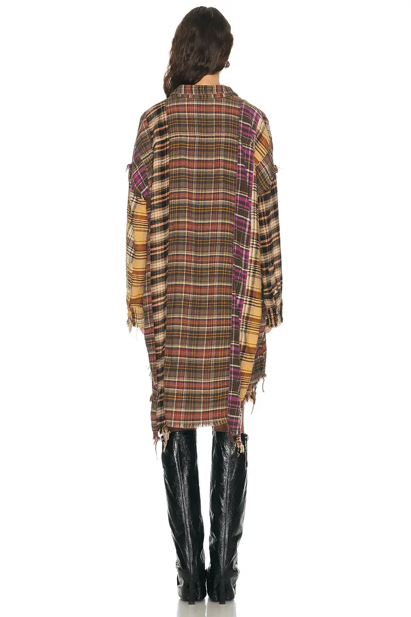 R13 Spliced Drop Neck Shirt Dress | Thumbnail 4 R13 Spliced Drop Neck Shirt Dress | Thumbnail 4