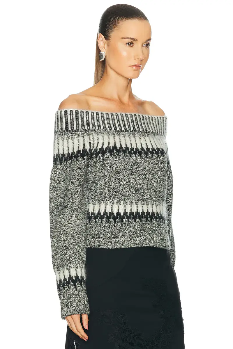 Monse Fair Isle Off Shoulder Sweater | Thumbnail 2 Monse Fair Isle Off Shoulder Sweater | Thumbnail 2