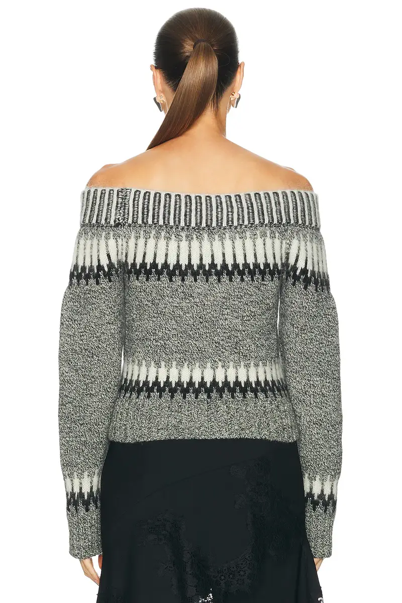 Monse Fair Isle Off Shoulder Sweater | Thumbnail 3 Monse Fair Isle Off Shoulder Sweater | Thumbnail 3