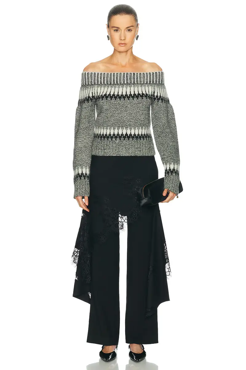 Monse Fair Isle Off Shoulder Sweater | Thumbnail 4 Monse Fair Isle Off Shoulder Sweater | Thumbnail 4