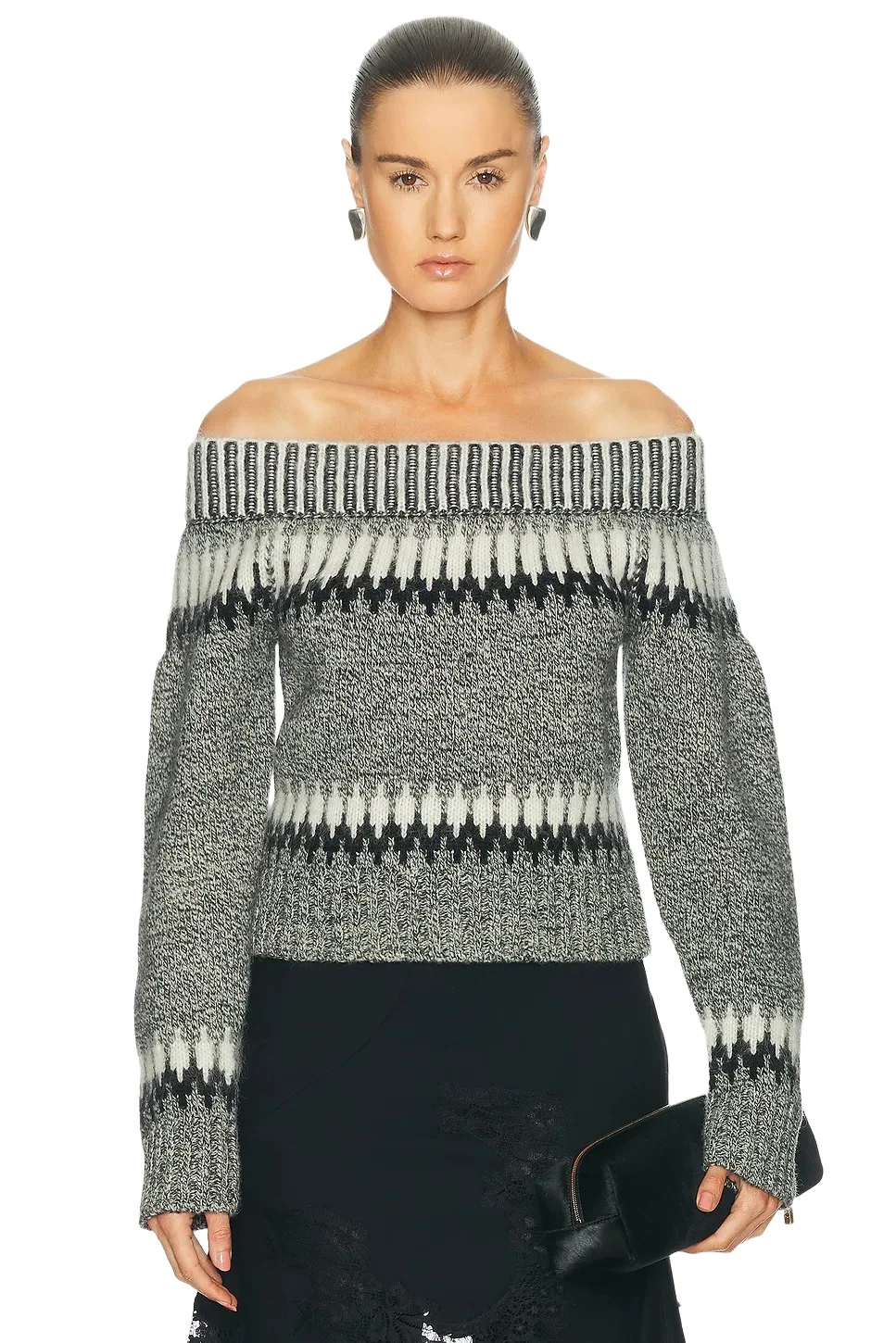 Fair Isle Off Shoulder Sweater Fair Isle Off Shoulder Sweater