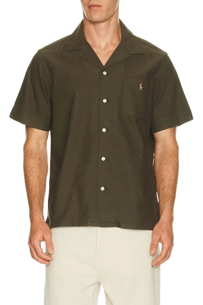 Short-sleeve Garment Dyed Andy Camp Sport Shirt Short-sleeve Garment Dyed Andy Camp Sport Shirt
