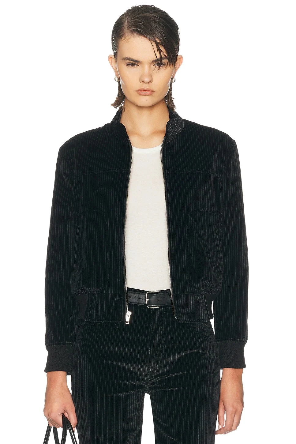 R13 Shrunken Jacket with Stand Collar