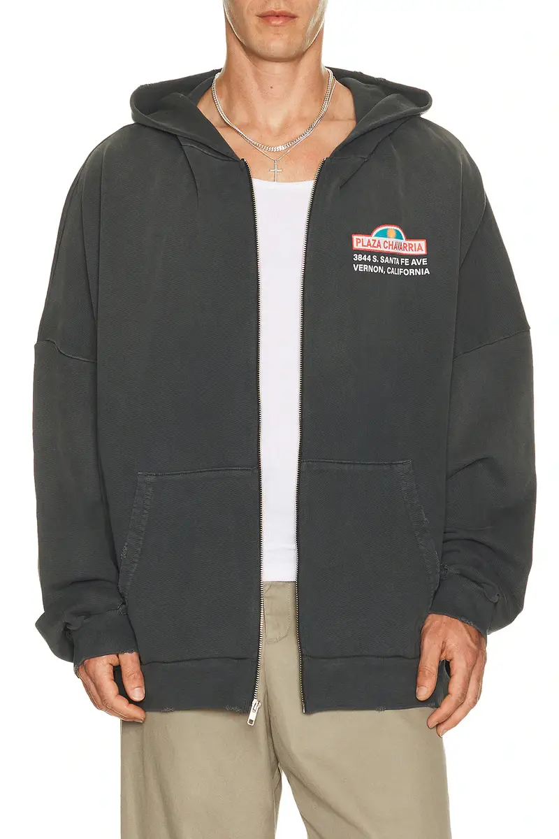 Willy Chavarria Plaza Chavarria Zip Hooligan Hoodie | Thumbnail 2 Willy Chavarria Plaza Chavarria Zip Hooligan Hoodie | Thumbnail 2