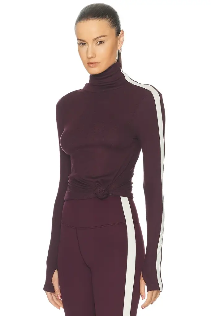 Splits59 Jackson Rib Full Length Turtleneck Top