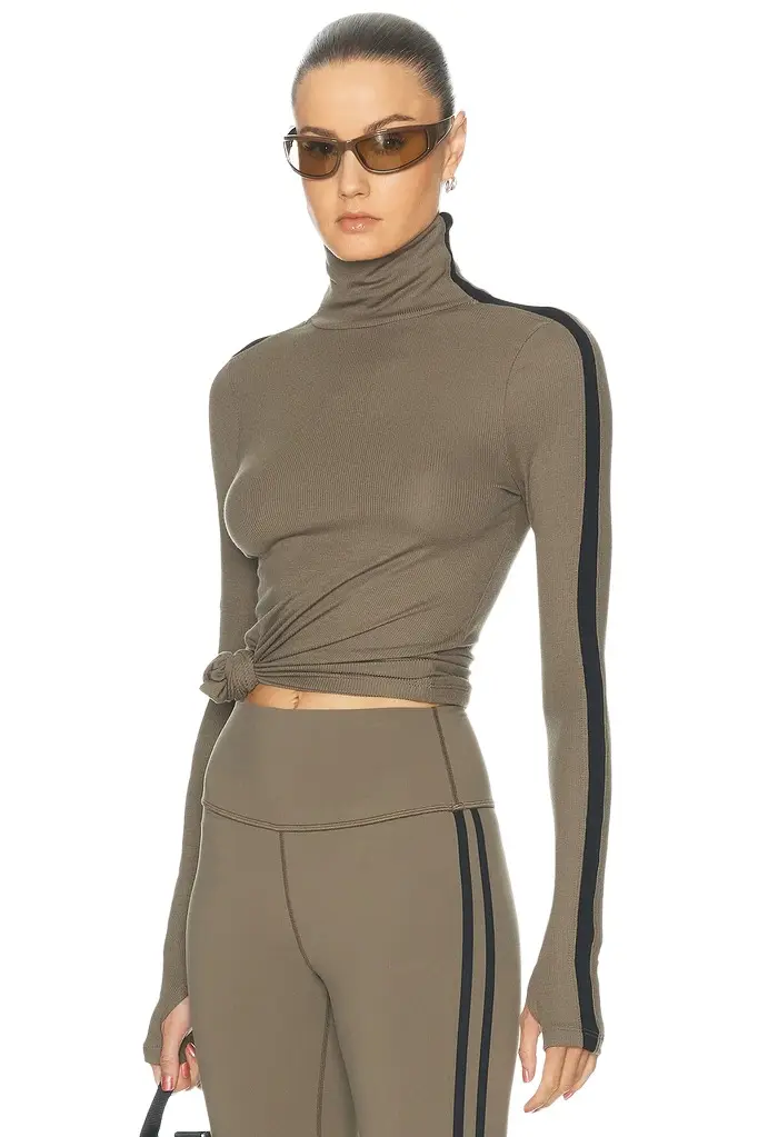 Splits59 Jackson Rib Full Length Turtleneck Top