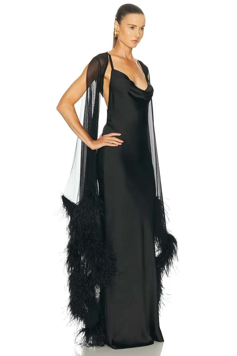 Lapointe Mesh Shrug With Feathers | Thumbnail 2 Lapointe Mesh Shrug With Feathers | Thumbnail 2