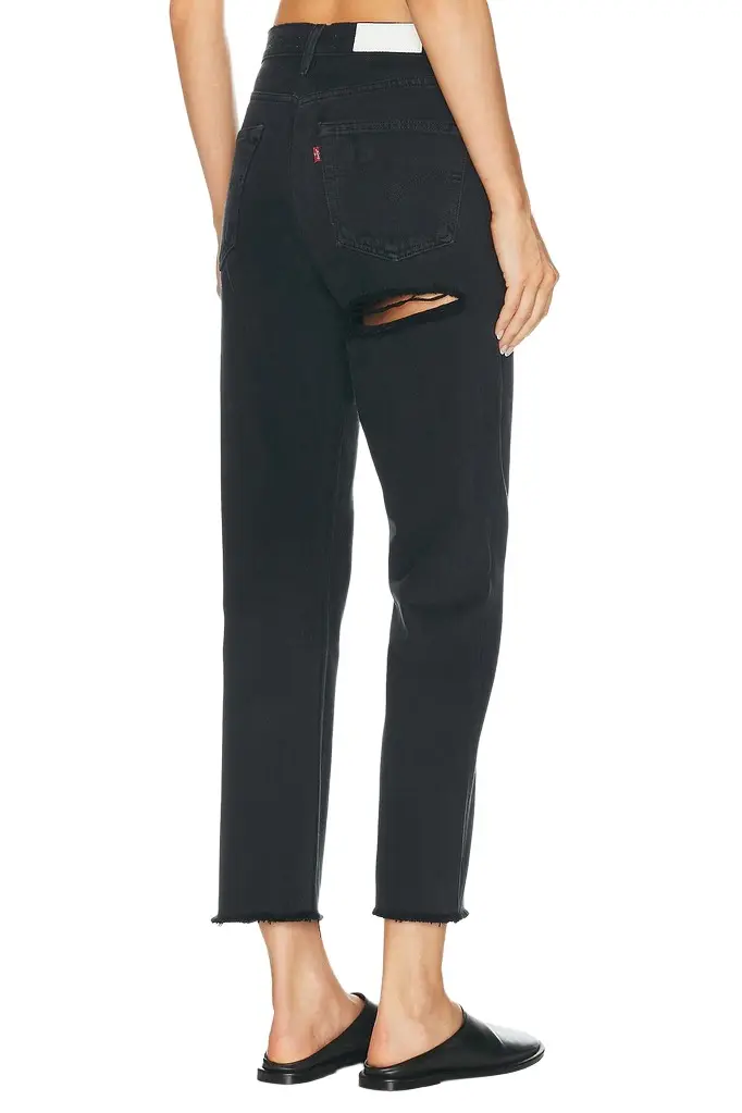RE/DONE 70s Indigo Ass Rip Straight Leg Jeans
