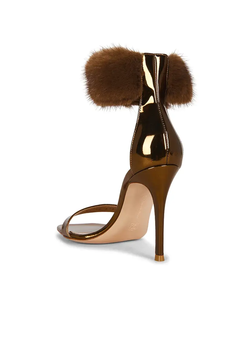 Gianvito Rossi Fur Ankle Strap Sandal | Thumbnail 3 Gianvito Rossi Fur Ankle Strap Sandal | Thumbnail 3