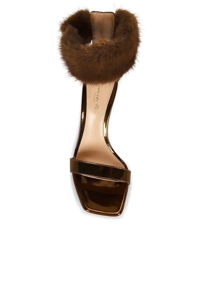 Gianvito Rossi Fur Ankle Strap Sandal | Thumbnail 4 Gianvito Rossi Fur Ankle Strap Sandal | Thumbnail 4