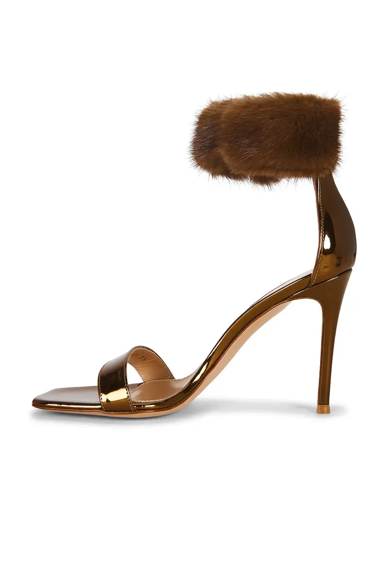 Gianvito Rossi Fur Ankle Strap Sandal | Thumbnail 5 Gianvito Rossi Fur Ankle Strap Sandal | Thumbnail 5