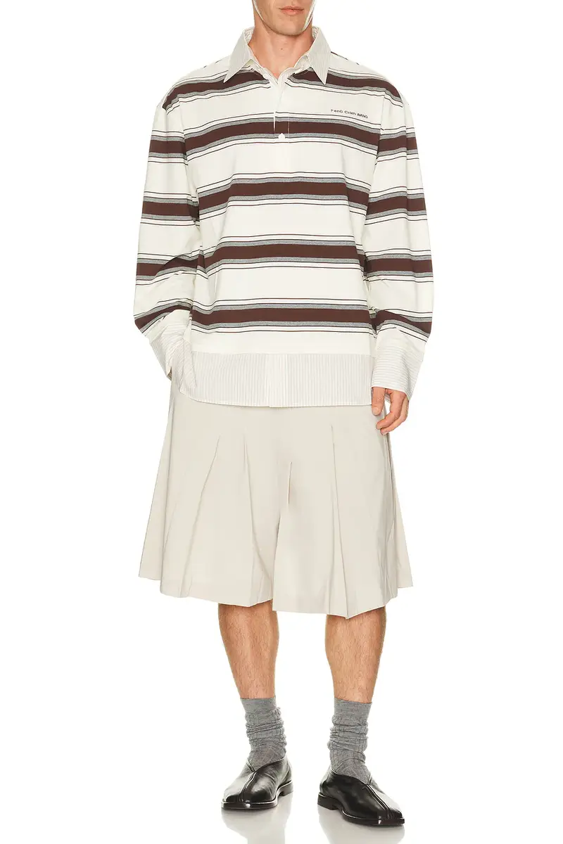FENG CHEN WANG Decontructed Long Sleeve Polo | Thumbnail 3