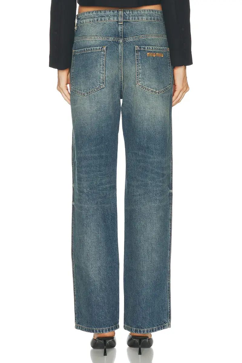 Miu Miu Low Waisted Wide Leg | Thumbnail 4 Miu Miu Low Waisted Wide Leg | Thumbnail 4