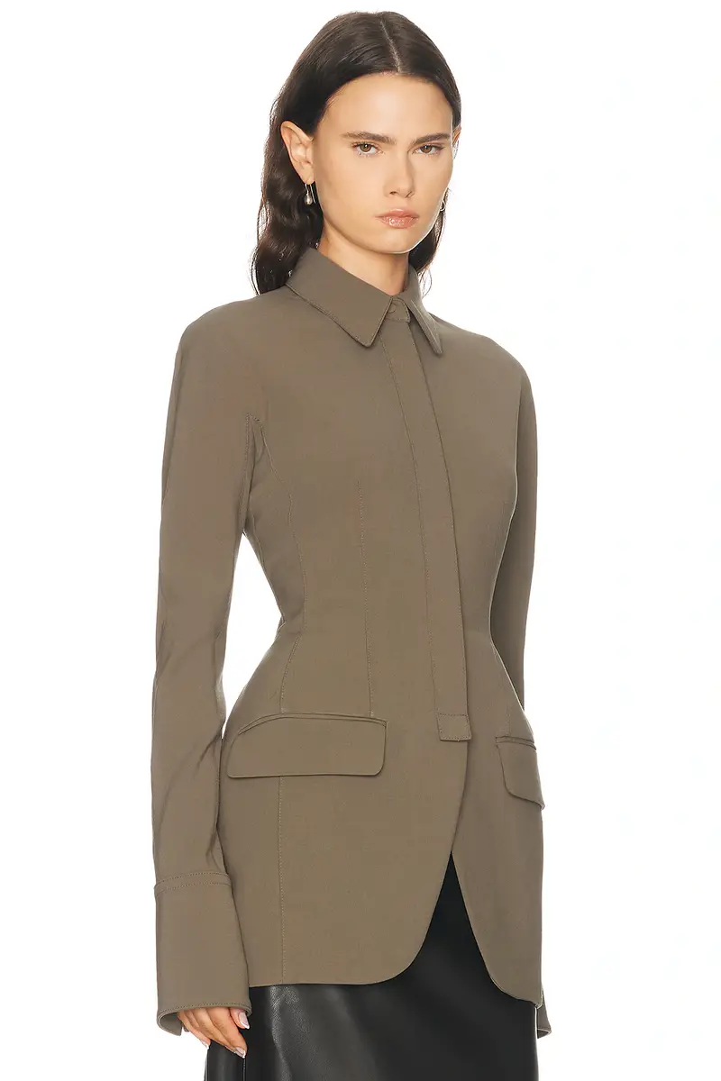 Mugler Cinched Wool Blend Jacket | Thumbnail 2 Mugler Cinched Wool Blend Jacket | Thumbnail 2