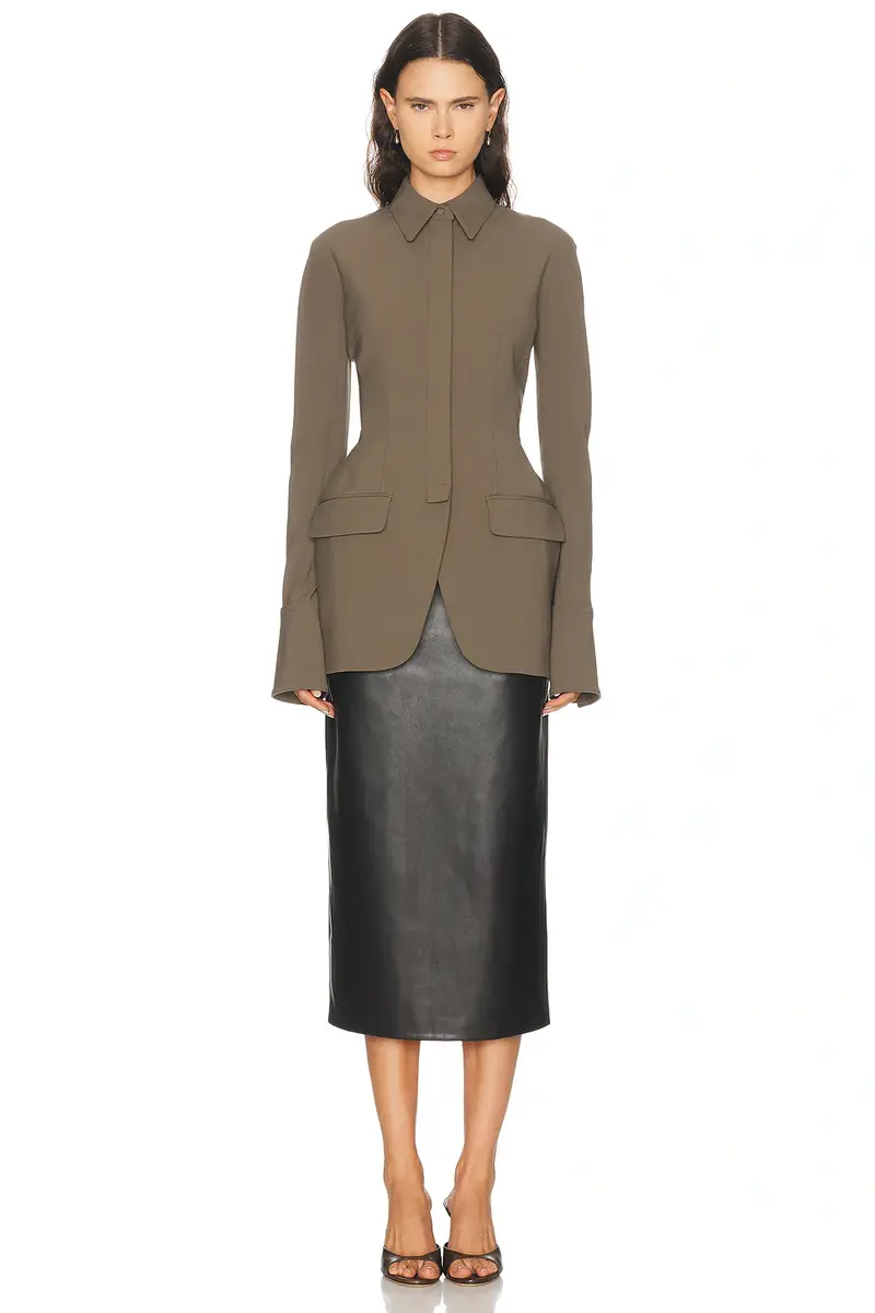 Mugler Cinched Wool Blend Jacket | Thumbnail 4 Mugler Cinched Wool Blend Jacket | Thumbnail 4