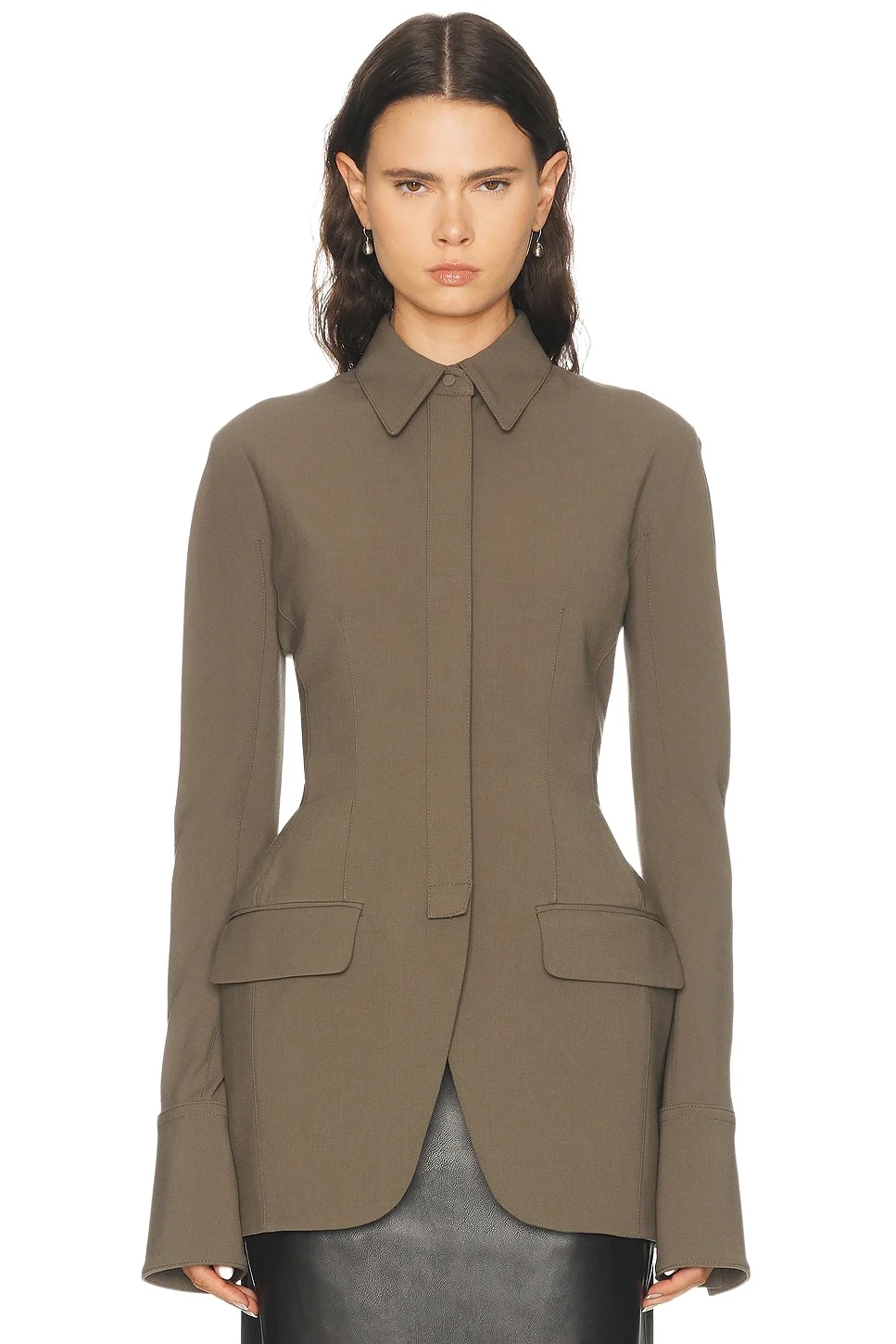 Mugler Cinched Wool Blend Jacket