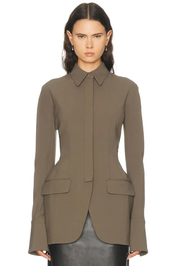 Cinched Wool Blend Jacket Cinched Wool Blend Jacket