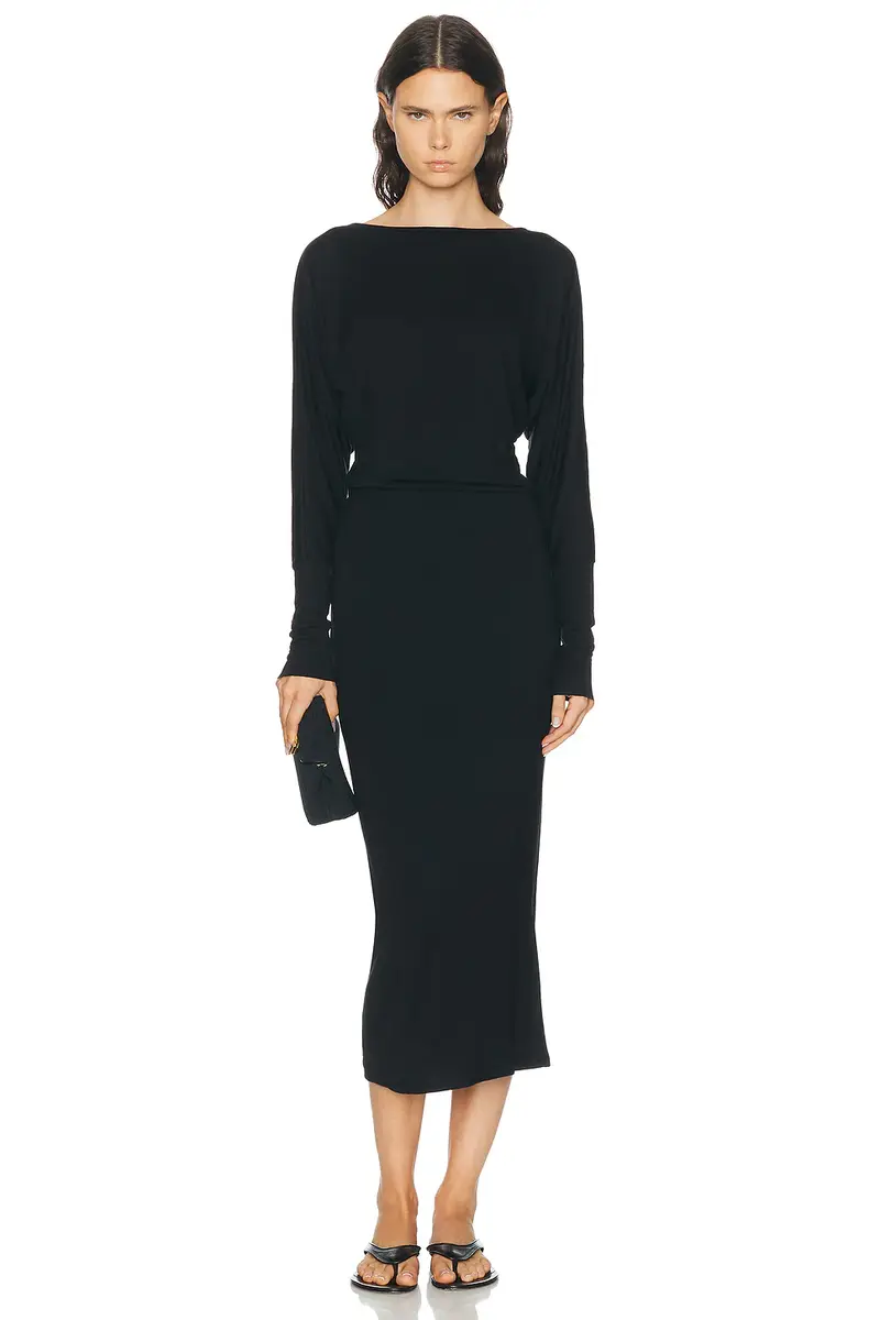ÉTERNE Long Sleeve Soft Jersey Midi Dress | Thumbnail 2 ÉTERNE Long Sleeve Soft Jersey Midi Dress | Thumbnail 2