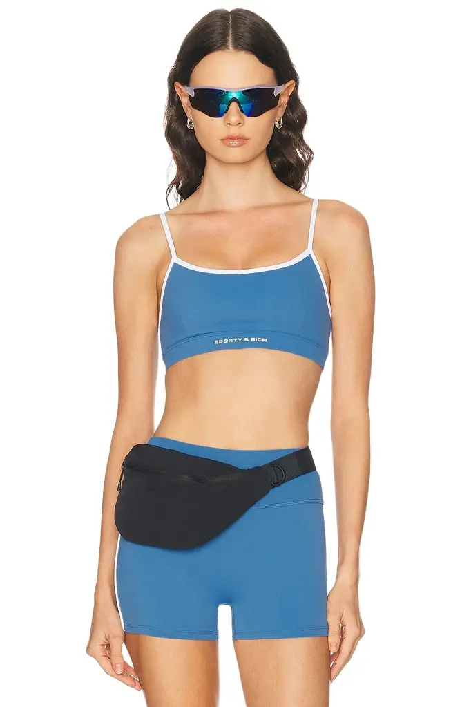Sporty & Rich Bold Logo Athletic Sports Bra