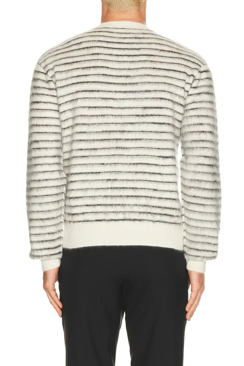 Tom Ford Brushed Stripe Mohair Long Sleeve Crew Neck | Thumbnail 2 Tom Ford Brushed Stripe Mohair Long Sleeve Crew Neck | Thumbnail 2