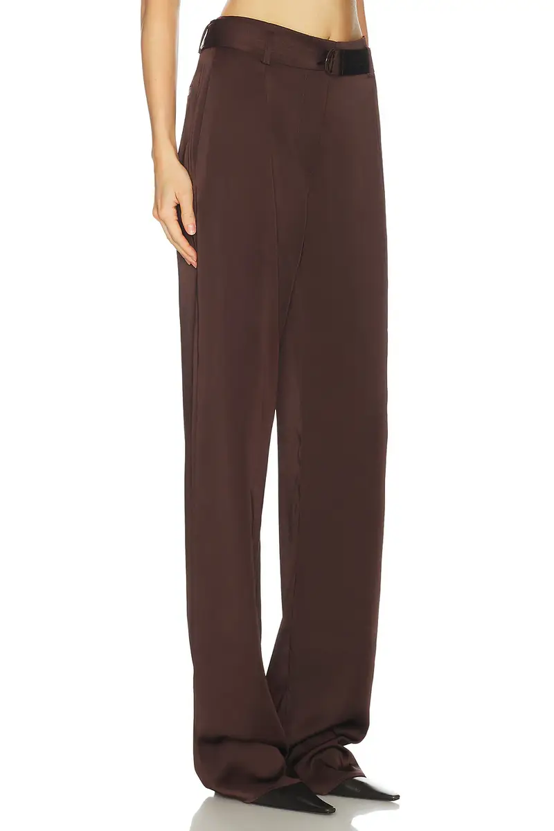 Lapointe Lightweight Satin High Waisted Belted Pant | Thumbnail 2 Lapointe Lightweight Satin High Waisted Belted Pant | Thumbnail 2