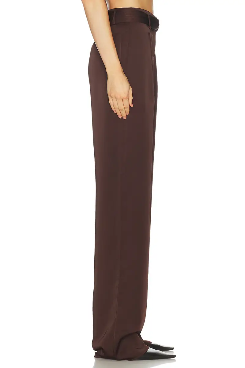 Lapointe Lightweight Satin High Waisted Belted Pant | Thumbnail 3 Lapointe Lightweight Satin High Waisted Belted Pant | Thumbnail 3