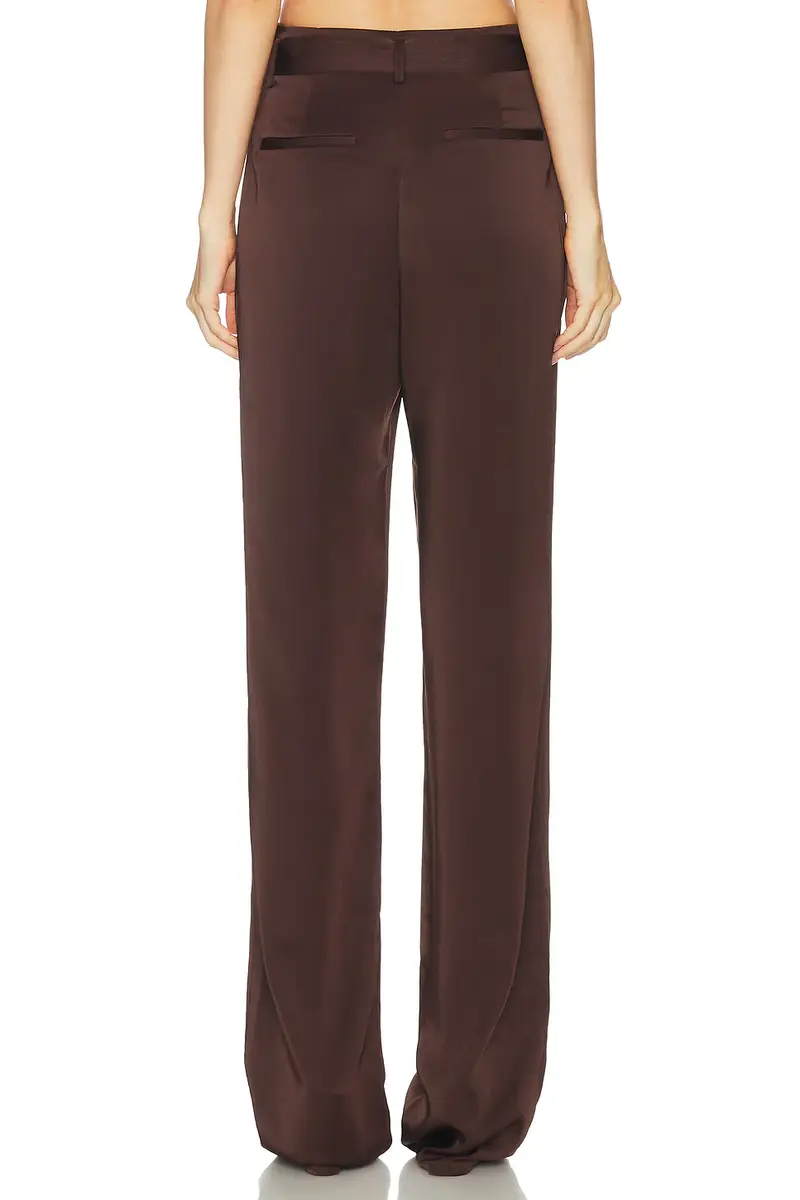 Lapointe Lightweight Satin High Waisted Belted Pant | Thumbnail 4 Lapointe Lightweight Satin High Waisted Belted Pant | Thumbnail 4