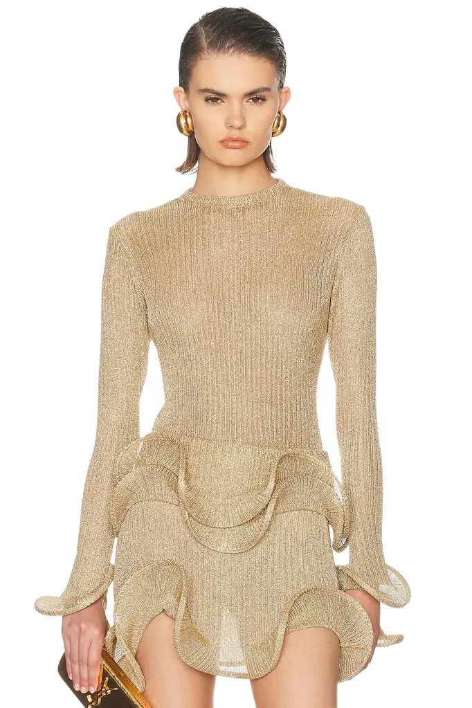 Wave Sleeve Bamboo Top
