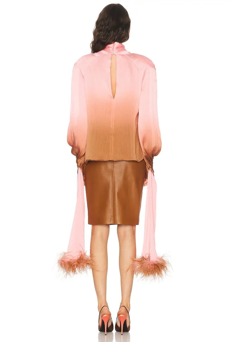 Rowen Rose Long Sleeve Feather Top | Thumbnail 3
