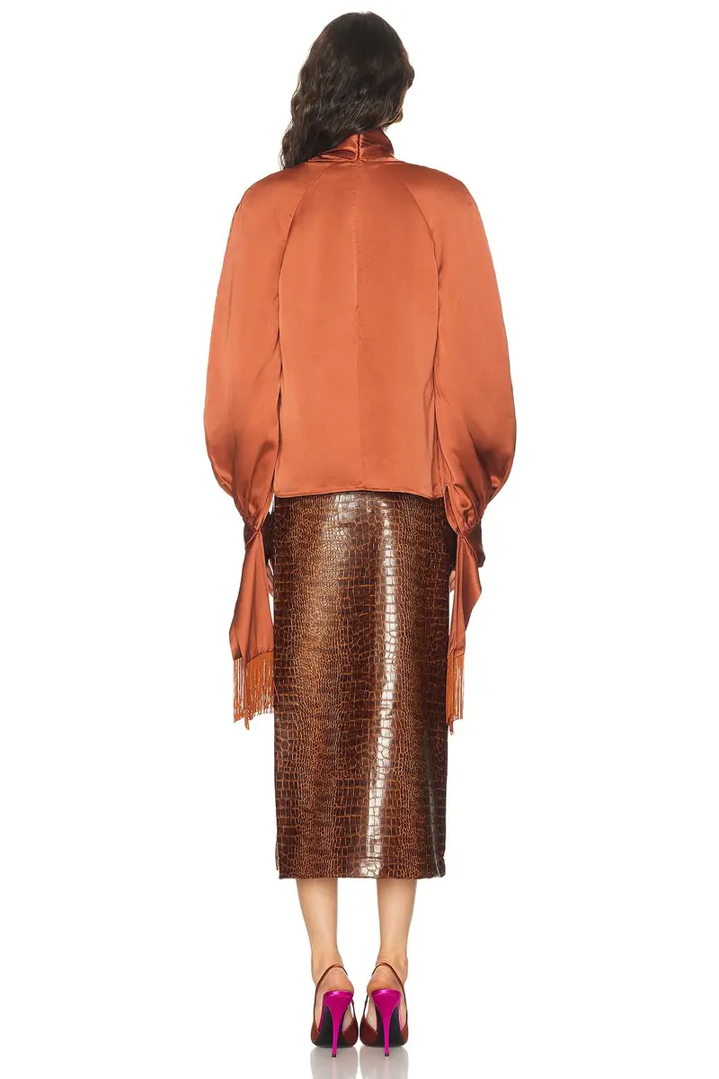 Rowen Rose Long Sleeve Fringe Top | Thumbnail 3