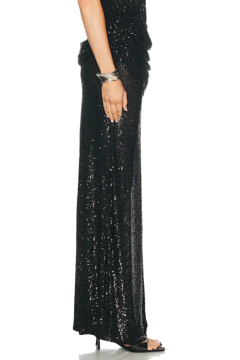 Lapointe Mini Stretch Sequin Draped Waist Skirt | Thumbnail 2